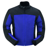 Cross Wind Micro Mesh Mens Motorcycle Jacket - Blue