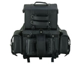 Leather Black PVC Large Four Piece Motorcycle Touring Tail Bag