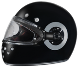 DOT Daytona Retro Full Face Motorcycle Helmet: Vintage Style for Men, Women, & Youth - Hi-Gloss Black w/ Chrome Accents