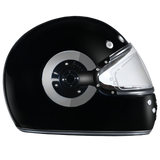 DOT Daytona Retro Full Face Motorcycle Helmet: Vintage Style for Men, Women, & Youth - Hi-Gloss Black w/ Chrome Accents