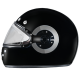 DOT Daytona Retro Full Face Motorcycle Helmet: Vintage Style for Men, Women, & Youth - Hi-Gloss Black w/ Chrome Accents