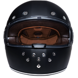 DOT Daytona Retro Full Face Motorcycle Helmet: Vintage Style for Men, Women, & Youth - Dull Black W/ Dull Black Accents