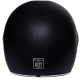 DOT Daytona Retro Full Face Motorcycle Helmet: Vintage Style for Men, Women, & Youth - Dull Black W/ Dull Black Accents