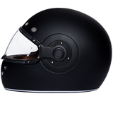 DOT Daytona Retro Full Face Motorcycle Helmet: Vintage Style for Men, Women, & Youth - Dull Black W/ Dull Black Accents