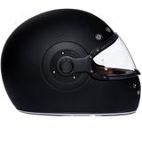 DOT Daytona Retro Full Face Motorcycle Helmet: Vintage Style for Men, Women, & Youth - Dull Black W/ Dull Black Accents