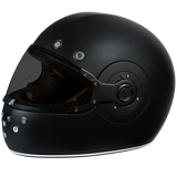 DOT Daytona Retro Full Face Motorcycle Helmet: Vintage Style for Men, Women, & Youth - Dull Black W/ Dull Black Accents