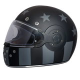 DOT Daytona Retro Full Face Motorcycle Helmet: Vintage Style for Men, Women, & Youth - W/ Captain America Stealth