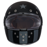 DOT Daytona Retro Full Face Motorcycle Helmet: Vintage Style for Men, Women, & Youth - W/ Captain America Stealth