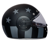 DOT Daytona Retro Full Face Motorcycle Helmet: Vintage Style for Men, Women, & Youth - W/ Captain America Stealth