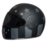 DOT Daytona Retro Full Face Motorcycle Helmet: Vintage Style for Men, Women, & Youth - W/ Captain America Stealth