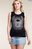 America Skull Laced Back Ultra Soft Tank