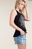 America Skull Laced Back Ultra Soft Tank