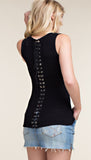 America Skull Laced Back Ultra Soft Tank