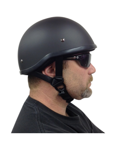 black motorcycle helmet profile pic BADASS Bare Bones Smallest DOT Certified Motorcycle Helmet – Route 32 Riding Gear