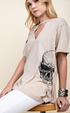 Skull Side Lace Lightweight Shirt