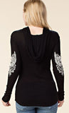 Soft Waffle Knit Skull Hoodie